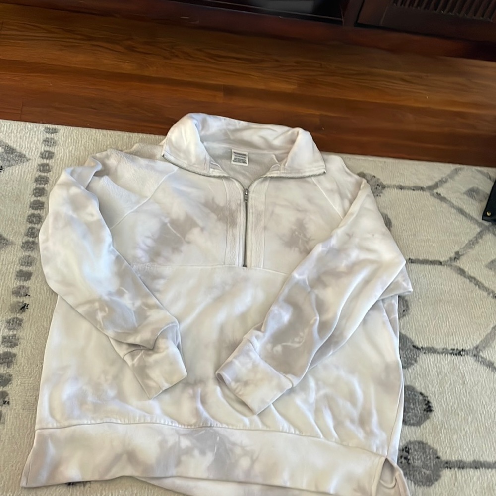 Pink tie dye crew neck hoodie